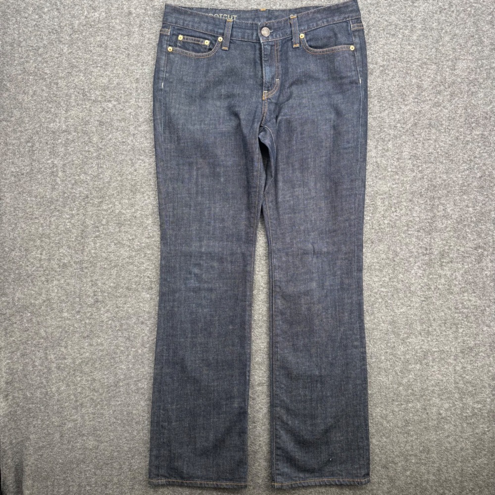 J.Crew mens Bootcut Jeans Dark Indigo Wash Size 30R Mid Rise Denim Pants long